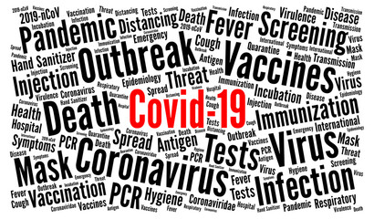 Covid 19 word cloud concept 