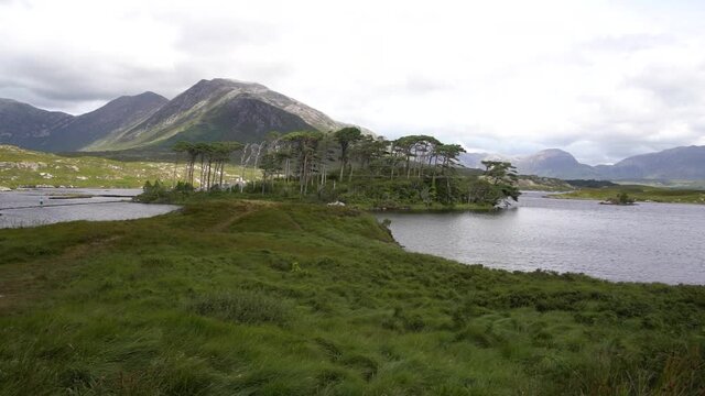 A beautiful view of Connemara under a cloudy sky in Ireland