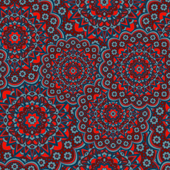 Persian medallion flower seamless ornament design.