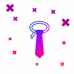 Color Tie icon isolated on white background. Necktie and neckcloth symbol. Gradient random dynamic shapes. Vector