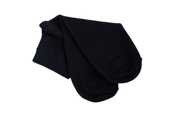 classic black socks on a white background