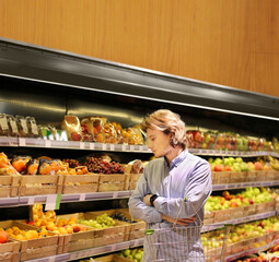 Man buying fruits at the market