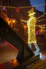 Ulica 11 listopada - Bielsko-Biała - iluminacje - obrazy, fototapety, plakaty