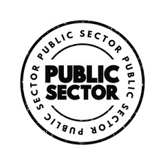 Public Sector text stamp, concept background