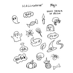 Vector Design for Backgrounds and Postcard Fabrics Halloween Set