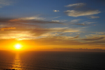 Atardecer en la costa del Socorro en Los Realejos en el norte de la isla de Tenerife, Canarias