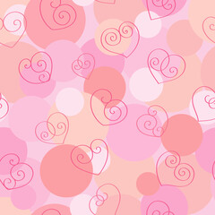 Seamless background of decorative hearts for Valentine's Day or for a wedding