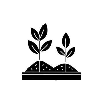 black plants growing in soil clip art preview