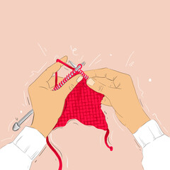 hands knitting