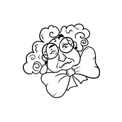 Vector design for postcard backgrounds and fabrics.Funny granny