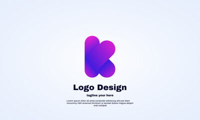 creative idea letter k brand company logo design vector