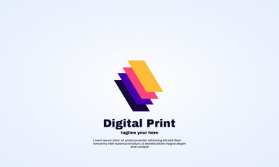 creative illustrator digital print logo design vector