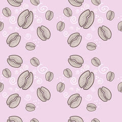 Vector design for postcard backgrounds and fabrics.Coffee seamless design