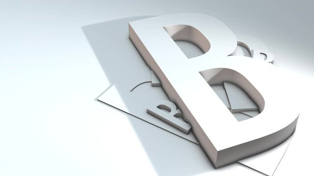3d animation of a letter of the alphabet - B - 3d animation model on a white background