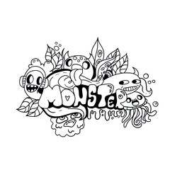 Vector design for postcard backgrounds and fabrics.Doodle design