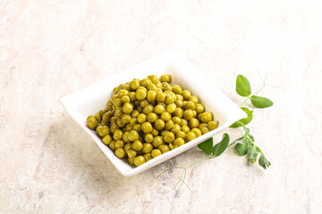 Marinated Green peas in the bowl