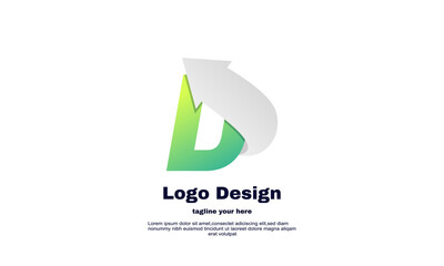 stock illustrator vector initial d and arrow logo design abstract