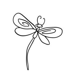 Vector design for postcard backgrounds and fabrics.Botanical Dragonfly design
