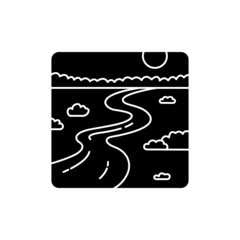 River line color icon. Isolated vector element. Outline pictogram