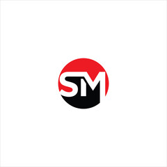 initials s m logo vector blog template