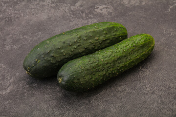 Ripe organic natural green cucumber