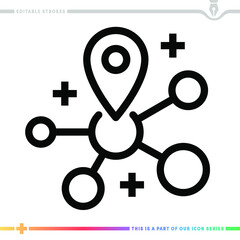 Obraz premium Line icon for smart transportation illustrations with editable strokes. This vector graphic has customizable stroke width.