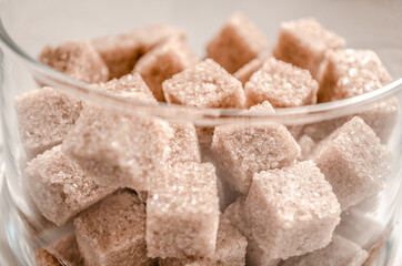 Brown cane sugar cubes