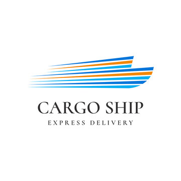 Cargo Ship Logo Design for Express Delivery and Shipping Services
