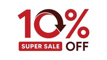 Discount up to 10 percent, banner template design with down arrow, special offer flash sales promotion. vector template illustration