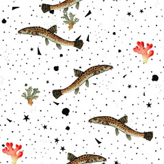 a beautiful and stunning repeated pattern of oceanic creatures free download perfect for fabrics, t-shirts, mugs, packaging etc