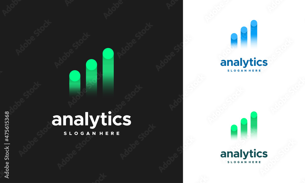 Wall mural simple analytic logo designs template, business insight logo