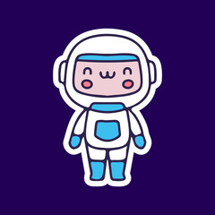Cute baby with astronaut costume. illustration for t shirt, poster, logo, sticker, or apparel merchandise.