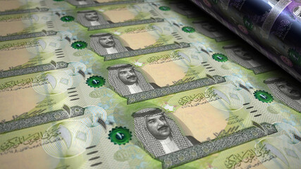 Bahrain Dinar money banknotes pack 3d illustration