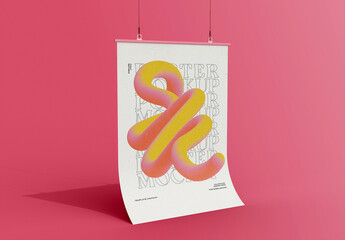 3D A4 Poster Mockup