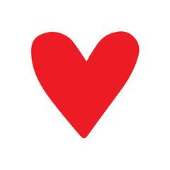 Vector hand drawn doodle sketch red heart isolated on white background