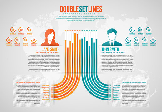 Double Set Lines Infographic