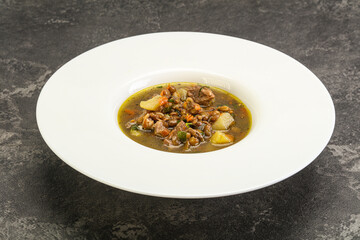 Lentil soup with chicken and vegetables