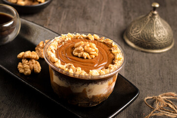 A variety of Arab sweets from the Arab cuisine, with nut