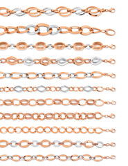 Gold chain isolated on white background