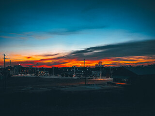 sunset over the city