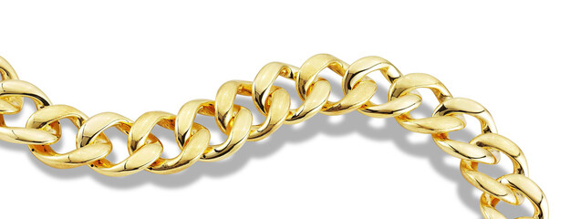 Gold jewelry. Gold bracelet isolated