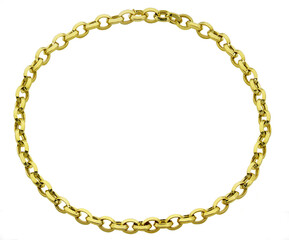 Gold jewelry. Gold bracelet isolated