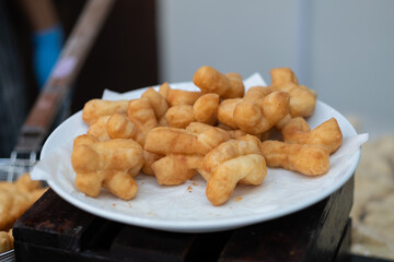 closeup make Youtiao, deep-fried doughstick, Patongo