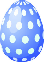 Blue Easter egg with white dot pattern vector
