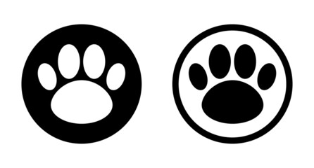 Round silhouette of a paw. Vector illustration.