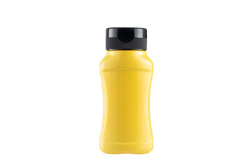 Yellow Plastic Mustard Bottle.
Yellow Bottle with Black lid , isolated on white background.