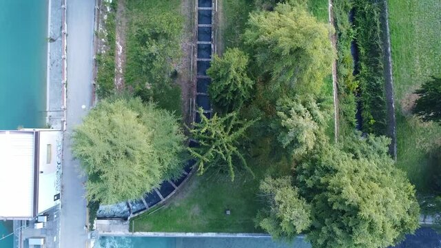 An aerial view of the Mehmed Pasa Sokolovic Bridge