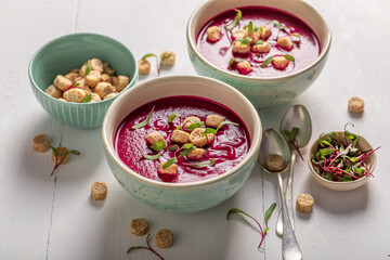 Tasty borsch soup as a classic Polish soup.