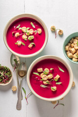 Spicy borsch soup as hot and healthy starter.