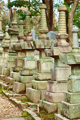 Gravestones on japanese cemetery